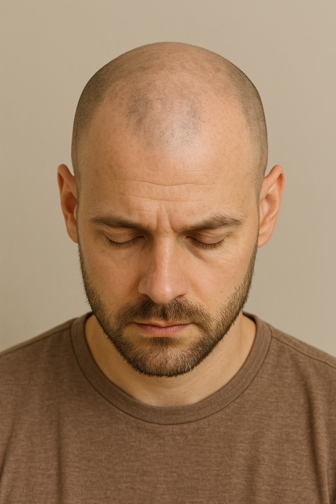 Crâne rasé, calvitie, chute cheveux homme, SMP homme, tatouage cheveux homme calvitie homme solution micropigmentation crâne rasé, tatouage effet rasé